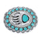 Turquoise Navajo Bear Paw Design Genuine Sterling Silver Belt Buckle JX127027